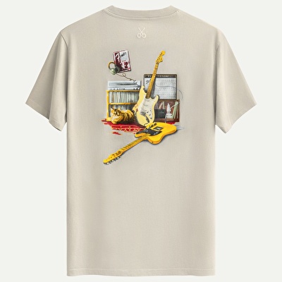 KAFT X FENDER X ZUHAL Vintage Room - Bone - Tasarım T-Shirt - Unisex